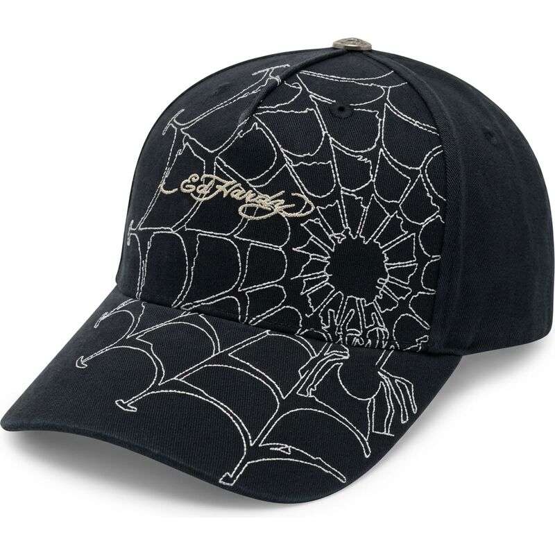 cepur-izliekta-melns-regulejams-spiderweb-no-ed-hardy