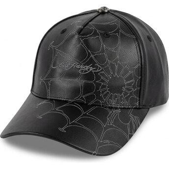 Cepur izliekta melns regulējams Spiderweb PU Leather no Ed Hardy