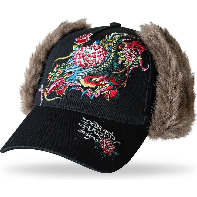 cepur-izliekta-melns-pieguloss-crawling-trapper-no-ed-hardy