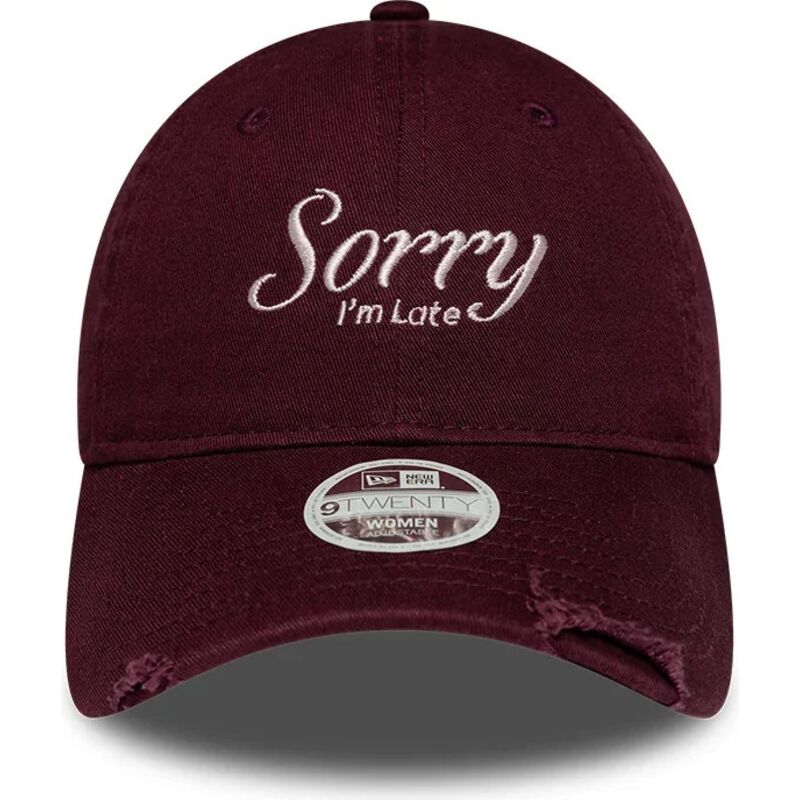 cepur-izliekta-sarkans-regulejams-9twenty-slogan-sorry-i-m-late-no-new-era