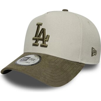 Cepur izliekta zaļš snapback 9FORTY E Frame Suede Visor no Los Angeles Dodgers MLB no New Era
