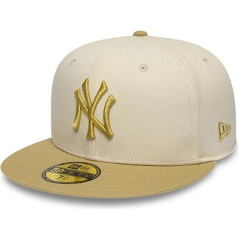 Cepur plakana bēšs piegulošs 59FIFTY League Essential no New York Yankees MLB no New Era