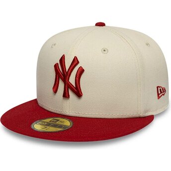 Cepur plakana bēšs piegulošs 59FIFTY League Essential no New York Yankees MLB no New Era
