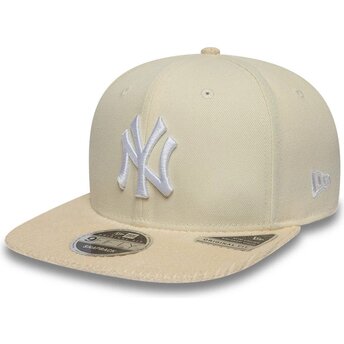 Cepur plakana bēšs snapback 9FIFTY Cord Visor no New York Yankees MLB no New Era