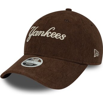 Cepur izliekta brūns regulējams 9TWENTY Cord Script no New York Yankees MLB no New Era