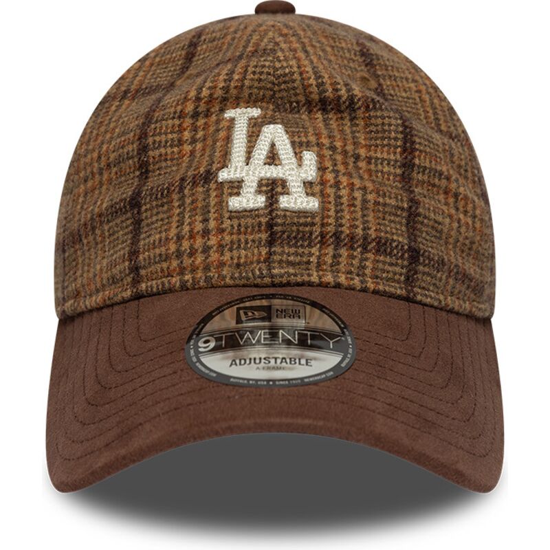 cepur-izliekta-bruns-regulejams-9twenty-mix-check-no-los-angeles-dodgers-mlb-no-new-era
