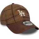 cepur-izliekta-bruns-regulejams-9twenty-mix-check-no-los-angeles-dodgers-mlb-no-new-era