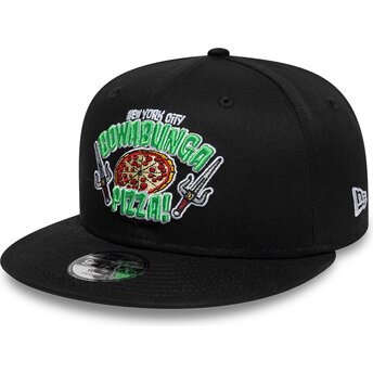 Cepur plakana melns snapback bērniem 9FIFTY Cowabunga Pizza no Tortugas Ninja no New Era