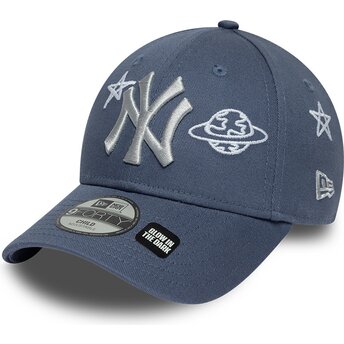 Cepur izliekta zils regulējams bērniem 9FORTY Space Glow In The Dark no New York Yankees MLB no New Era