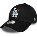 cepur-izliekta-melns-snapback-9forty-rose-sequin-no-los-angeles-dodgers-mlb-no-new-era