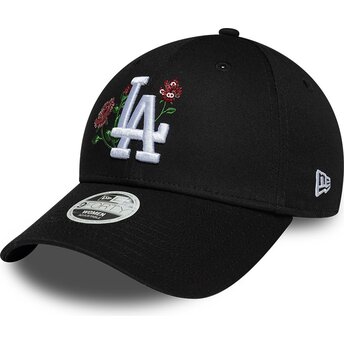Cepur izliekta melns snapback 9FORTY Rose Sequin no Los Angeles Dodgers MLB no New Era