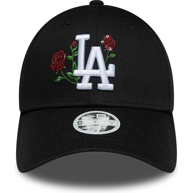 cepur-izliekta-melns-snapback-9forty-rose-sequin-no-los-angeles-dodgers-mlb-no-new-era