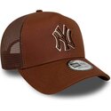cepur-izliekta-truckeris-bruns-snapback-e-frame-outline-no-new-york-yankees-mlb-no-new-era