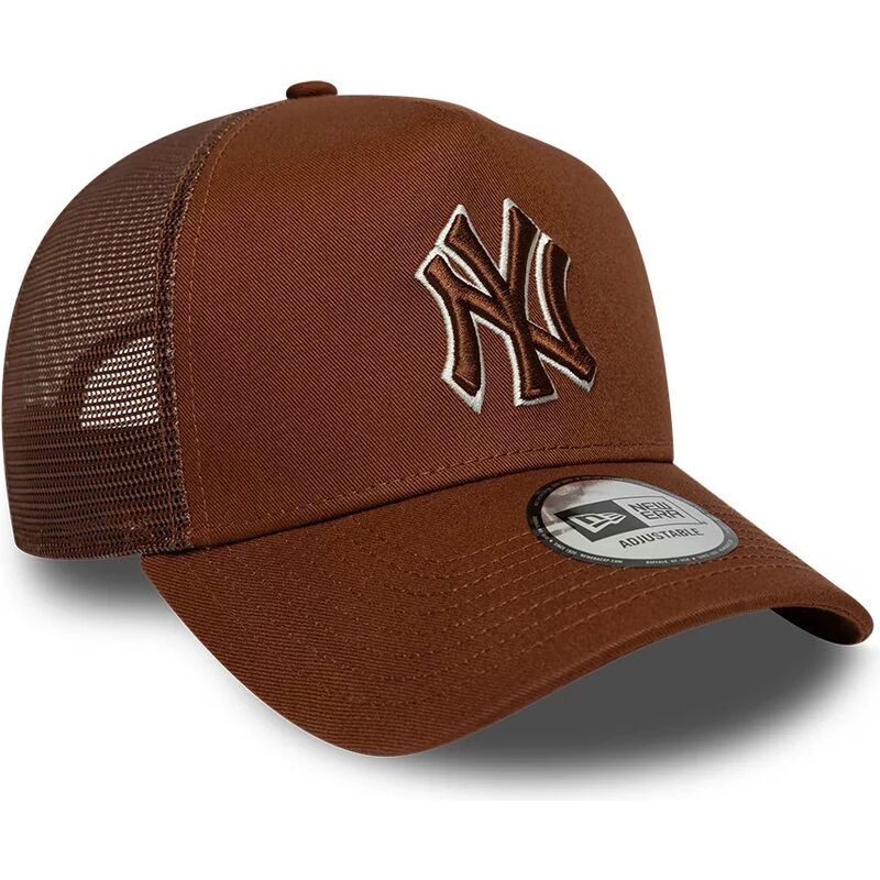 cepur-izliekta-truckeris-bruns-snapback-e-frame-outline-no-new-york-yankees-mlb-no-new-era