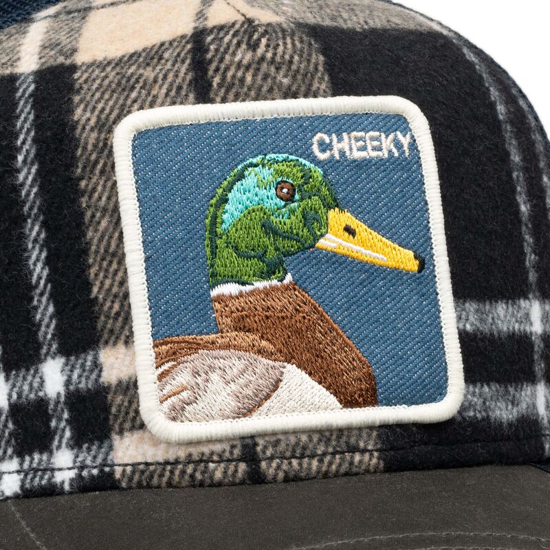cepur-izliekta-truckeris-daudzkrasains-snapback-brit-cheeky-check-mate-the-farm-goorin-bros