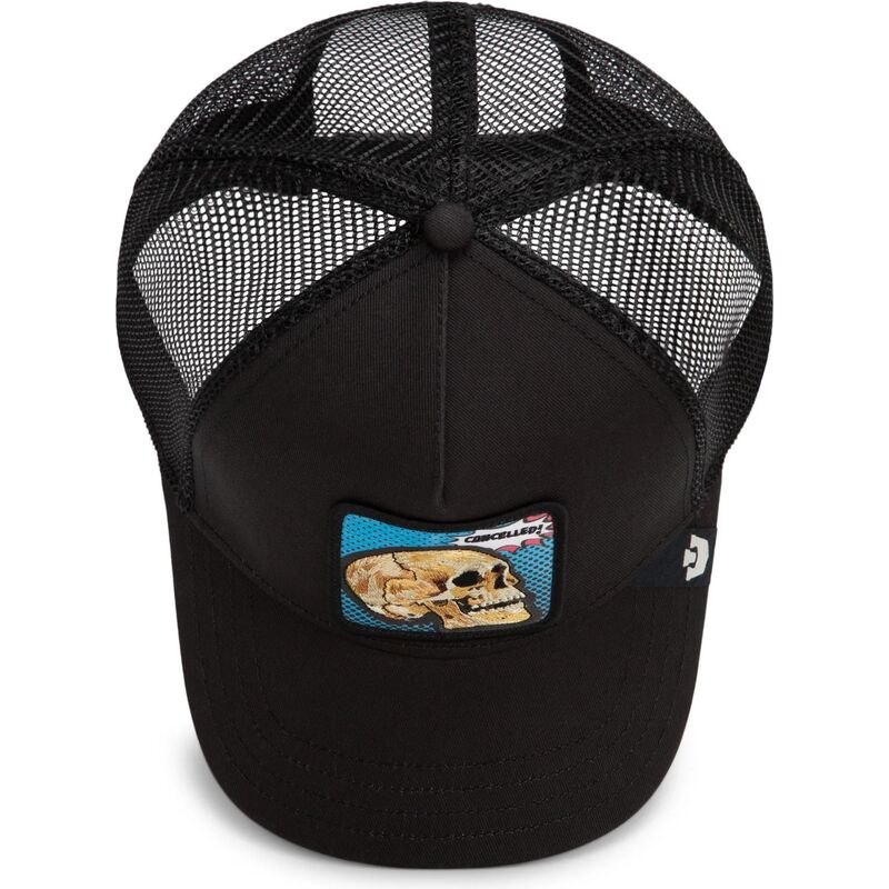 cepur-izliekta-truckeris-melns-snapback-cancelled-skull-pop-art-strikes-back-the-farm-goorin-bros cepur-izliekta-truckeris-melns-snapback-cancelled-skull-pop-art-strikes-back-the-farm-goorin-bros