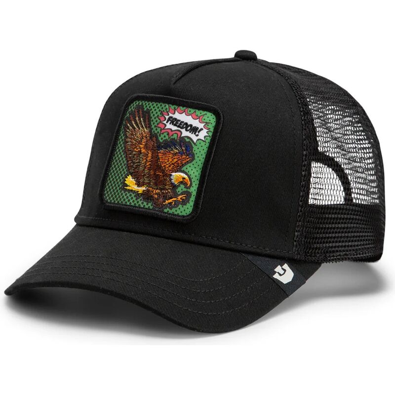 cepur-izliekta-truckeris-melns-snapback-freedom-eagle-pop-art-strikes-back-the-farm-goorin-bros