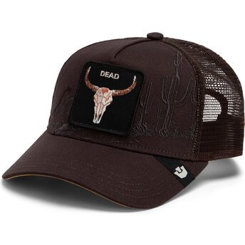 Cepur izliekta truckeris brūns snapback Skull Badlands Dead The Farm Goorin Bros.