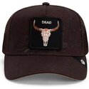 cepur-izliekta-truckeris-bruns-snapback-skull-badlands-dead-the-farm-goorin-bros