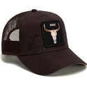 cepur-izliekta-truckeris-bruns-snapback-skull-badlands-dead-the-farm-goorin-bros