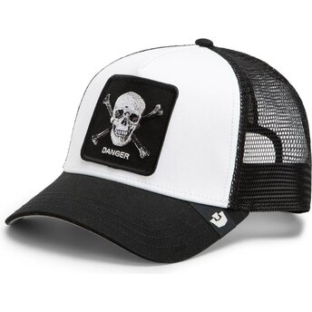 Cepur izliekta truckeris melns snapback Danger Skull and Crossbones Original Recipe The Farm Goorin Bros.