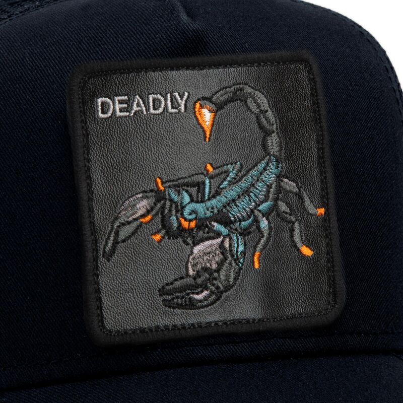 cepur-izliekta-truckeris-melns-snapback-deadly-scorpion-original-recipe-the-farm-goorin-bros