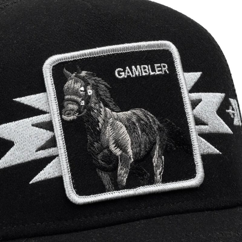 cepur-izliekta-truckeris-melns-snapback-canyon-gambler-trailblazer-the-farm-goorin-bros
