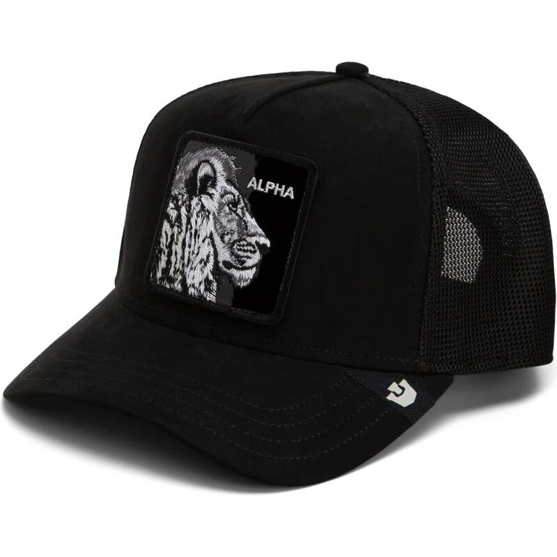 cepur-izliekta-truckeris-melns-snapback-black-out-lion-blackened-metallic-alpha-the-farm-goorin-bros