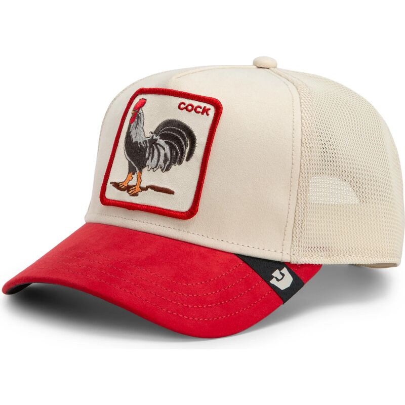 cepur-izliekta-truckeris-sarkans-snapback-the-suede-rooster-microsuede-cock-the-farm-goorin-bros