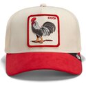 cepur-izliekta-truckeris-sarkans-snapback-the-suede-rooster-microsuede-cock-the-farm-goorin-bros