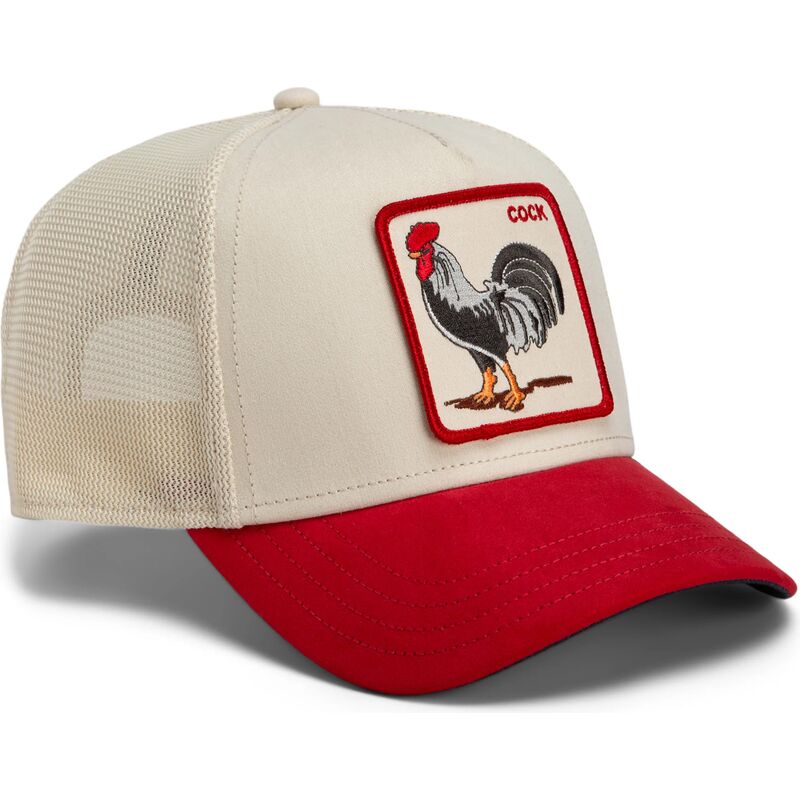 cepur-izliekta-truckeris-sarkans-snapback-the-suede-rooster-microsuede-cock-the-farm-goorin-bros