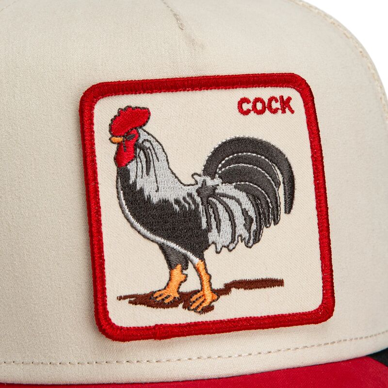 cepur-izliekta-truckeris-sarkans-snapback-the-suede-rooster-microsuede-cock-the-farm-goorin-bros