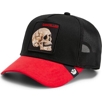 Cepur izliekta truckeris melns snapback Cancelled Skull Microsuede The Farm Goorin Bros.