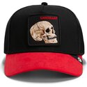 cepur-izliekta-truckeris-melns-snapback-cancelled-skull-microsuede-the-farm-goorin-bros