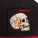 cepur-izliekta-truckeris-melns-snapback-cancelled-skull-microsuede-the-farm-goorin-bros