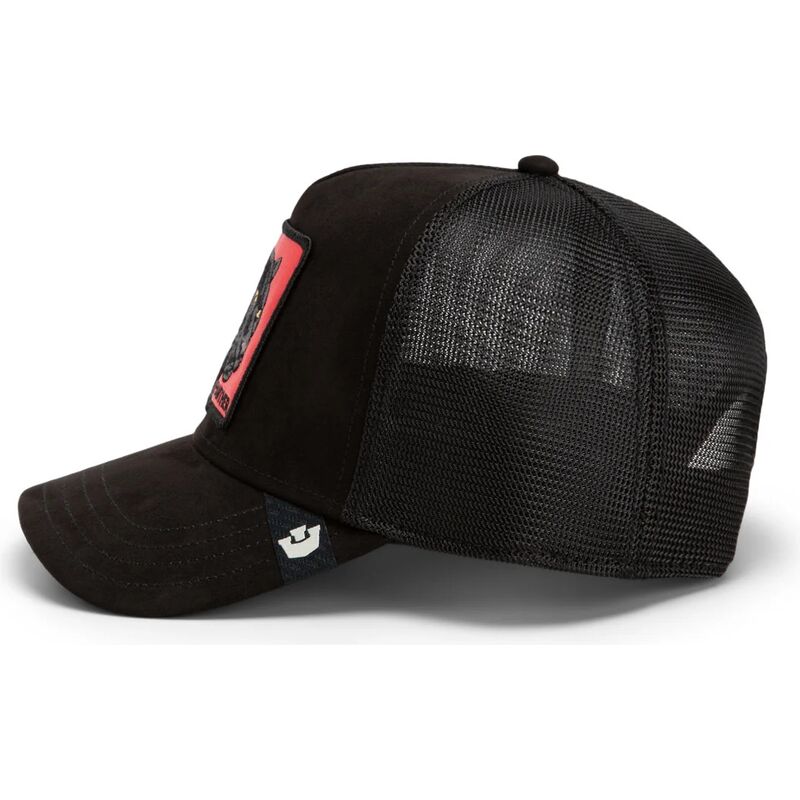 cepur-izliekta-truckeris-melns-snapback-nera-rossa-microsuede-the-farm-goorin-bros