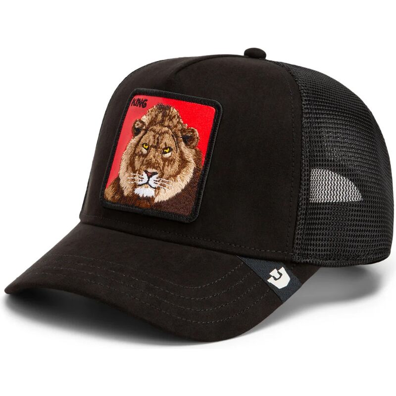 cepur-izliekta-truckeris-melns-snapback-re-leone-rosso-microsuede-king-the-farm-goorin-bros