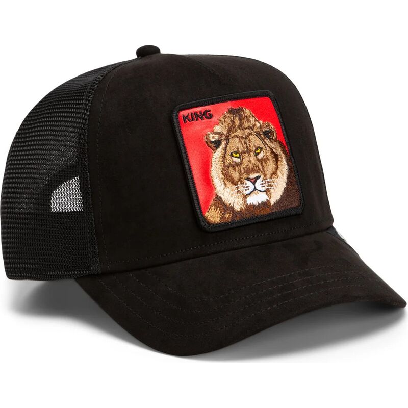 cepur-izliekta-truckeris-melns-snapback-re-leone-rosso-microsuede-king-the-farm-goorin-bros