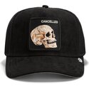cepur-izliekta-truckeris-melns-snapback-suede-cancelled-skull-microsuede-the-farm-goorin-bros