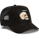 cepur-izliekta-truckeris-melns-snapback-suede-cancelled-skull-microsuede-the-farm-goorin-bros