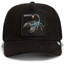 cepur-izliekta-truckeris-melns-snapback-suede-scorpion-microsuede-the-farm-goorin-bros