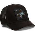 cepur-izliekta-truckeris-melns-snapback-suede-scorpion-microsuede-the-farm-goorin-bros