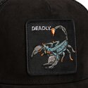 cepur-izliekta-truckeris-melns-snapback-suede-scorpion-microsuede-the-farm-goorin-bros