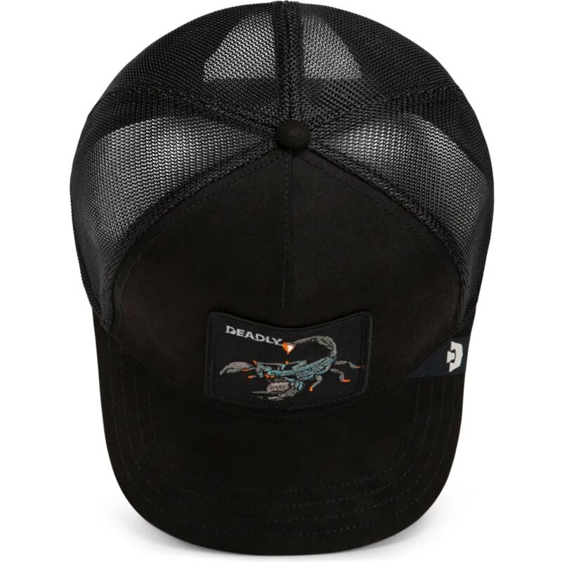 cepur-izliekta-truckeris-melns-snapback-suede-scorpion-microsuede-the-farm-goorin-bros