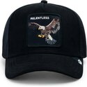 cepur-izliekta-truckeris-melns-snapback-suede-relentless-eagle-microsuede-the-farm-goorin-bros