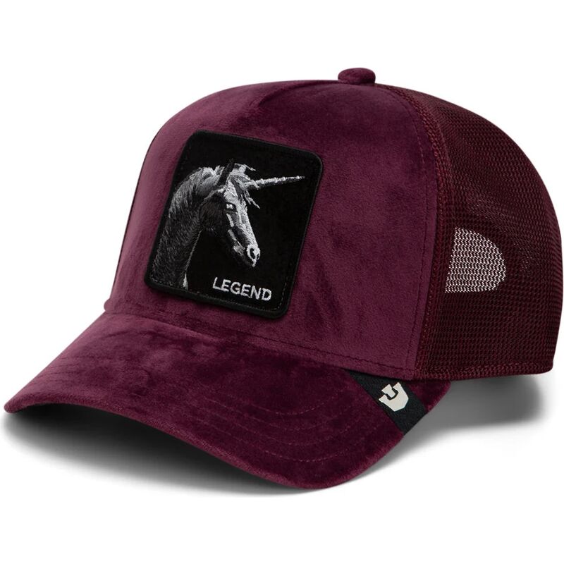 cepur-izliekta-truckeris-sarkans-snapback-velour-legend-the-farm-goorin-bros