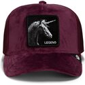 cepur-izliekta-truckeris-sarkans-snapback-velour-legend-the-farm-goorin-bros