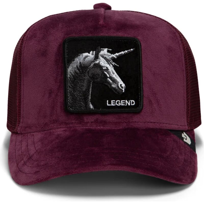 cepur-izliekta-truckeris-sarkans-snapback-velour-legend-the-farm-goorin-bros