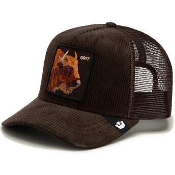 Cepur izliekta truckeris brūns snapback Corduroy Grit Ridgeline The Farm Goorin Bros.