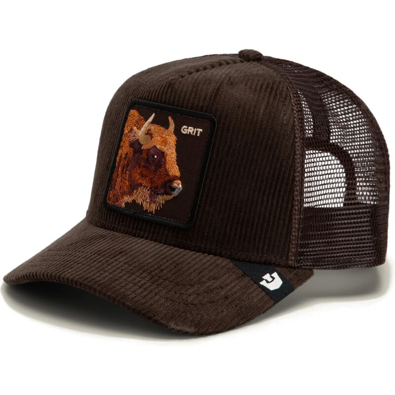 cepur-izliekta-truckeris-bruns-snapback-corduroy-grit-ridgeline-the-farm-goorin-bros